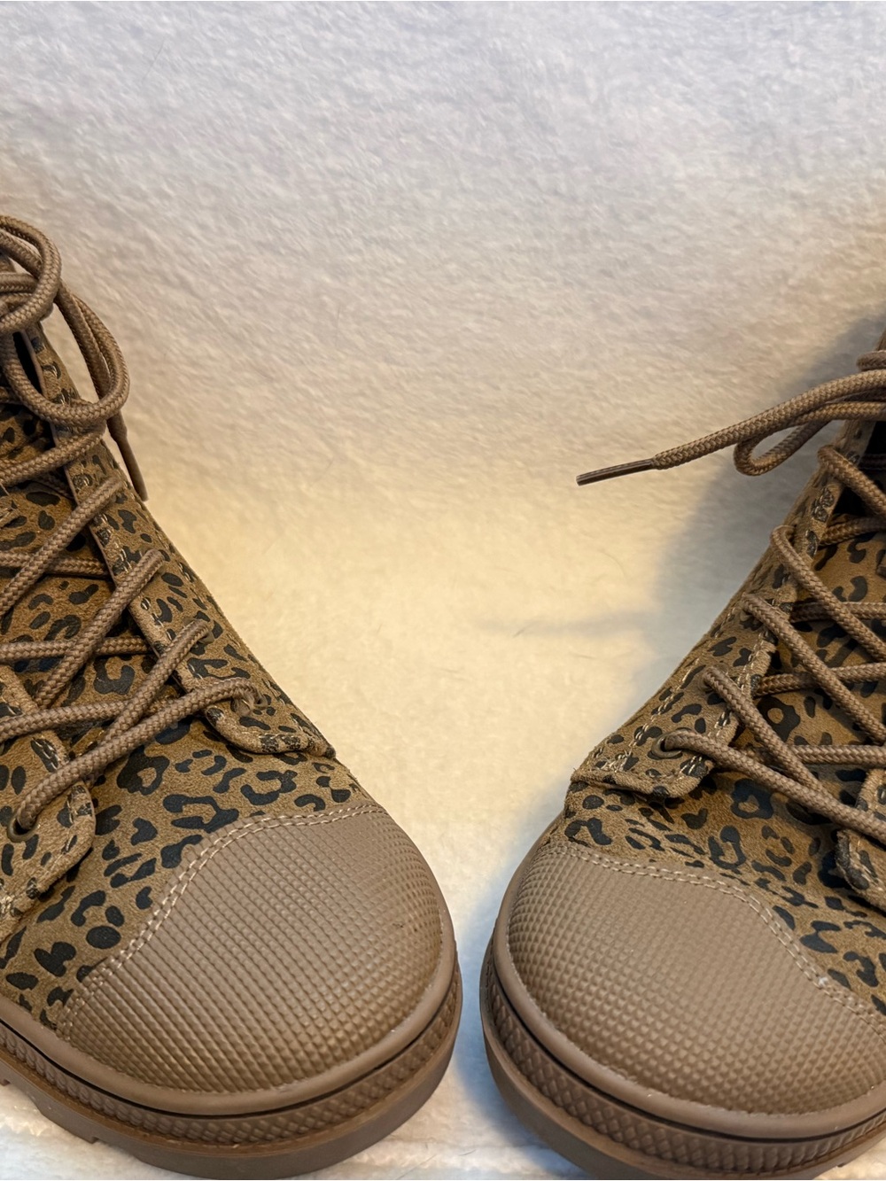 Skechers Women’s Leopard-Print Lace-Up Boots in Brown